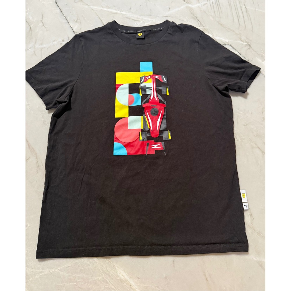 Puma Scuderia Ferrari Mens Black F1 Race Car Graphic T-Shirt Size L